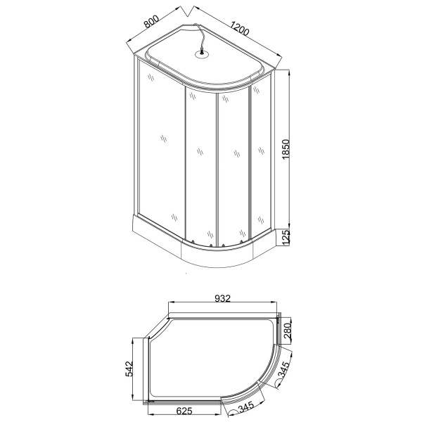 Фото душевая кабина loranto 120x80 см cs-66120-13l gb 120