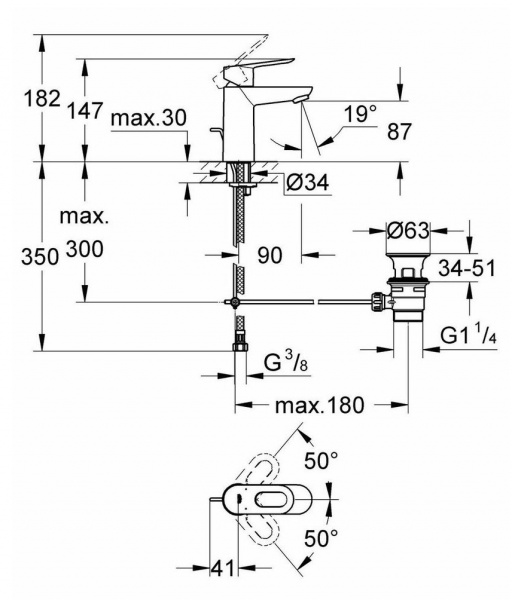 Фото смеситель для раковины grohe bauloop 23335000