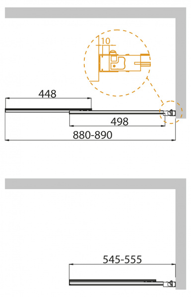 Фото душевая стенка cezares slider slider-vf-11-90/150-c-cr 90 см