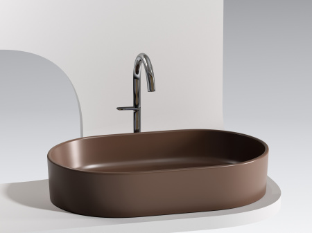 Фото раковина накладная ceramicanova element 60.8 см, цвет: коричневый cn6048mdb