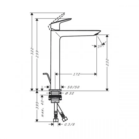 Фото смеситель для раковины hansgrohe logis 71257670