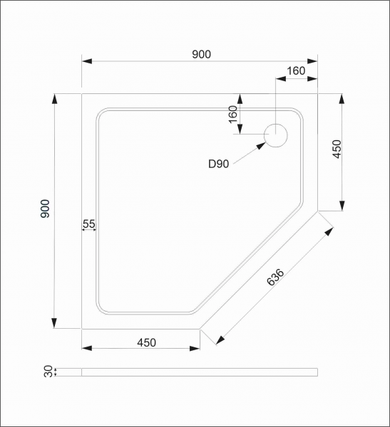 Фото поддон veconi tezeo stone tz-12 90x90 см tz12-90t-01-19c3