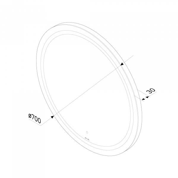 Фото зеркало с подсветкой am.pm x-joy 70 см m85amox0701wg