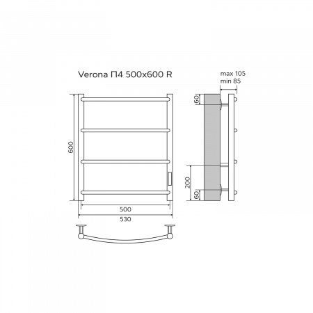 Фото электрический полотенцесушитель azario verona 50x60 см цвет: черный az04856b