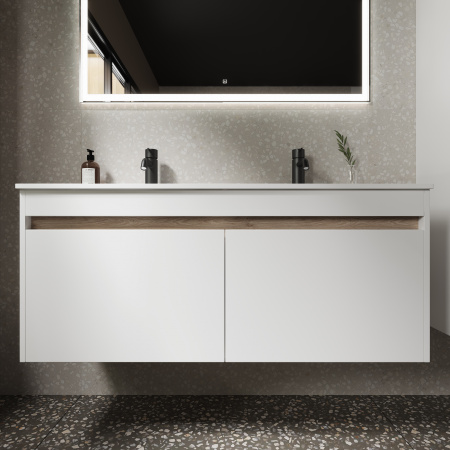 Фото тумба под раковину sancos smart 120 см, цвет: белый sm120-2w