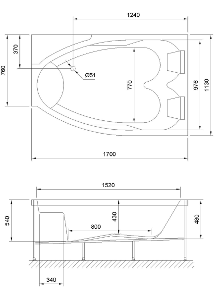 Фото акриловая ванна royal bath shakespeare rb652100k-r 170x110 см