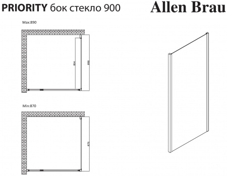 Фото душевая стенка allen brau priority 90 3.31044.ba серебро