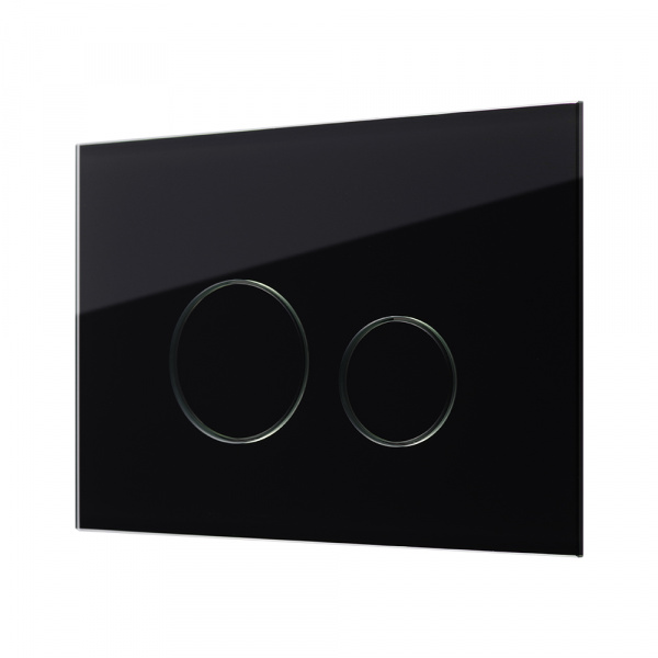 Фото клавиша смыва vitrum grande omnes orbis,стекло (черный)