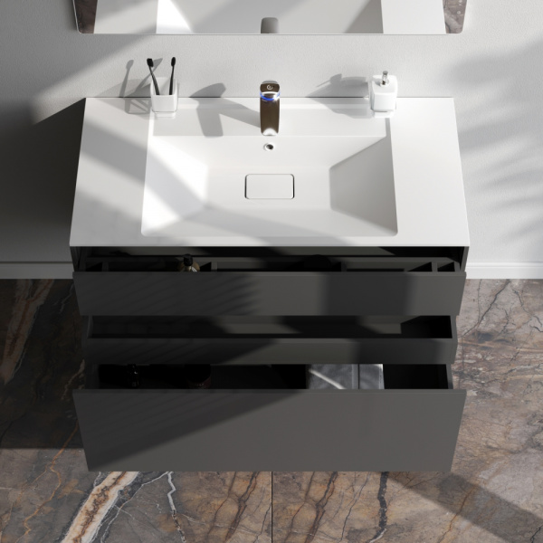 Фото тумба под раковину am.pm inspire v2.0  100 см цвет: графит m50afhx1003gm