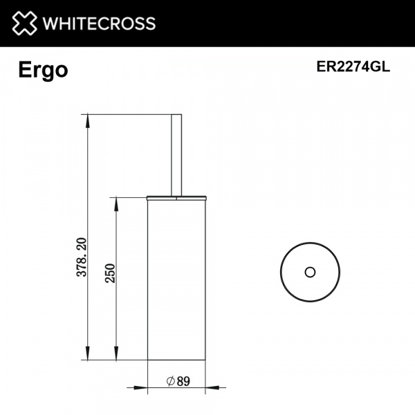 Фото ершик напольный whitecross ergo er2274gl, цвет: золото