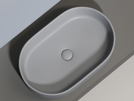 Фото раковина накладная ceramicanova element 60.8 см, цвет: антрацит cn6048mh