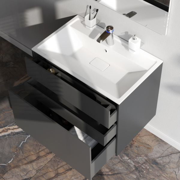 Фото тумба под раковину am.pm inspire v2.0  80 см цвет: графит m50afhx0803gm