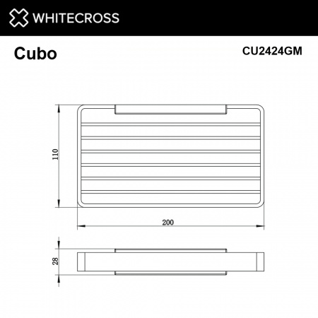 Фото мыльница-решетка whitecross cubo cu2424gm, цвет: оружейная сталь