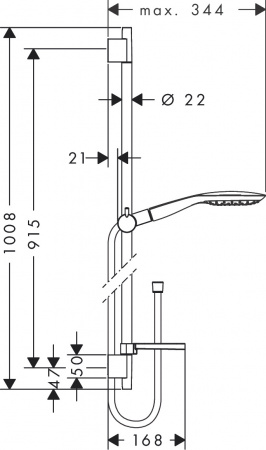 Фото душевой гарнитур hansgrohe raindance select e 150 3jet 27857000