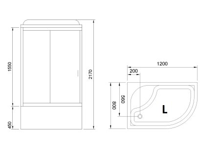 Фото душевая кабина royal bath bk rb8120bk1-t-ch-l 120x80 см