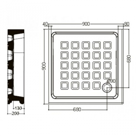 Фото поддон kerasan retro 90x90 см 133801