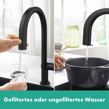 Фото смеситель для кухонной мойки hansgrohe aqittura 76801670