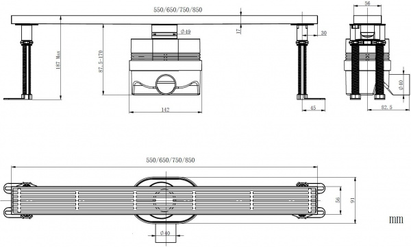 Фото душевой трап allen brau reality 9.50028.bn 650 никель