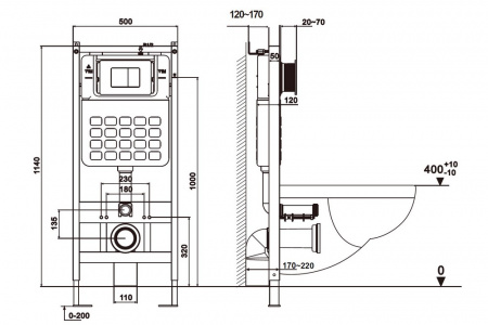 Фото унитаз с инсталляцией abber rechteck ac1201mb-ac0105-ac0121