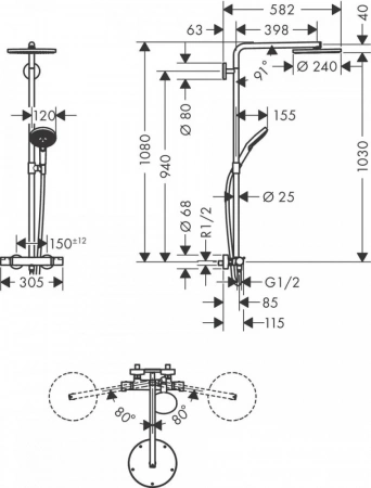 Фото душевая стойка hansgrohe raindance select s 27633700