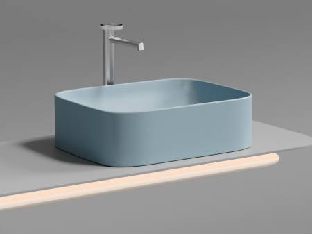 Фото раковина накладная ceramicanova element 50.5 см, цвет: голубой cn6052ml