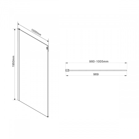 Фото душевое ограждение vincea como 100x120 см  vsr-1c1012clb