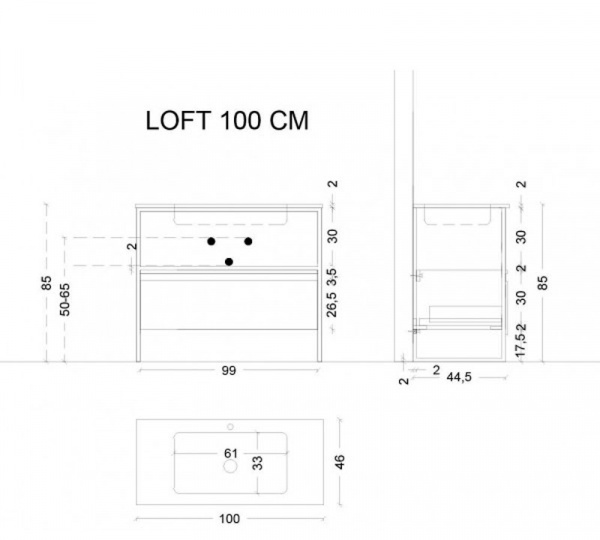 Фото тумба под раковину armadi art loft 100 см 893-100