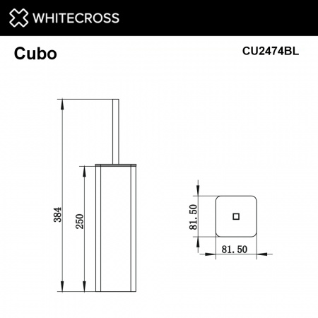 Фото ершик напольный whitecross cubo cu2474bl, цвет: черный