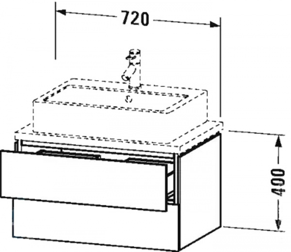 Фото тумба под раковину duravit l-cube 72 см, цвет: белый глянец lc580602222