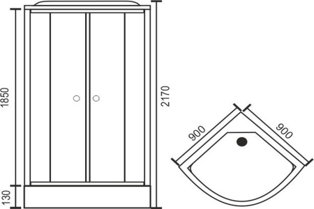 Фото душевая кабина royal bath hk rb90hk1-t 90x90 см
