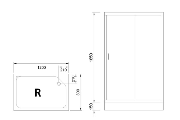 Фото душевое ограждение royal bath hp rb8120hp-t-ch-r 120x80 см