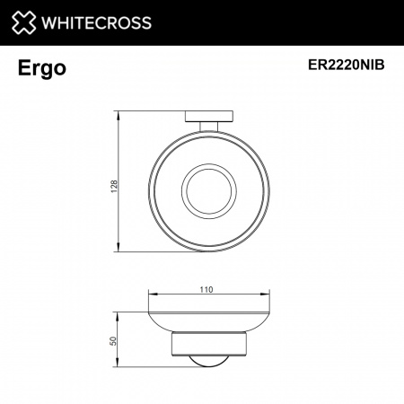 Фото мыльница подвесная whitecross ergo er2220nib, цвет: никель брашированный