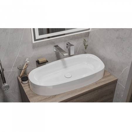Фото раковина накладная whitecross moonstone 70 см 0731.070035.100