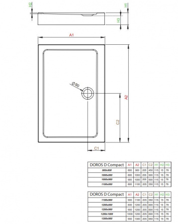 Фото поддон акриловый radaway doros d compact 120x100 см sdrd1210-05