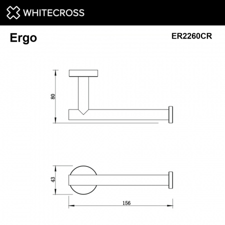Фото держатель для туалетной бумаги whitecross ergo er2260cr, цвет: хром