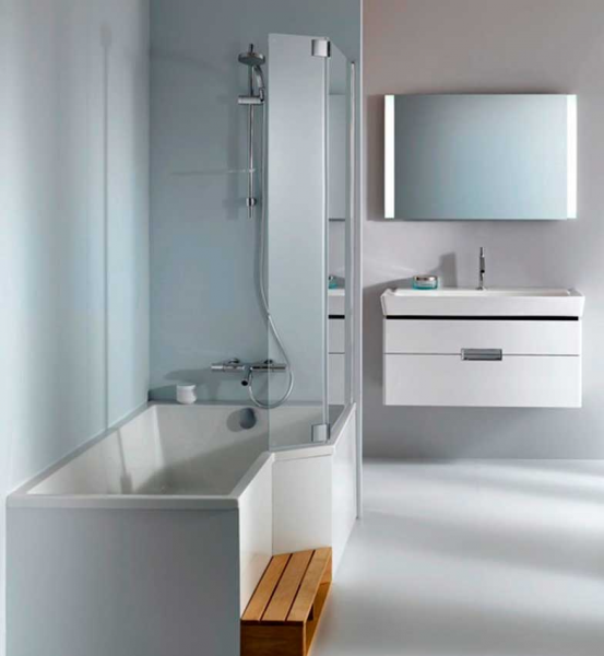 Фото акриловая ванна jacob delafon bain douche neo 160x90 см e6d000l-00 r