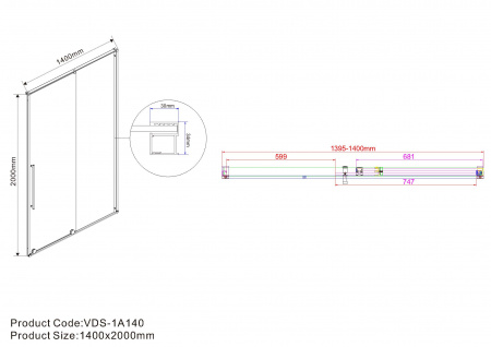 Фото душевая дверь vincea arno 140 см vps-1a140cl