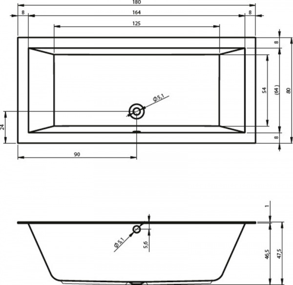 Фото акриловая ванна riho lugo velvet 180x80 см