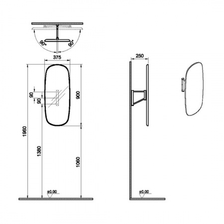 Фото плоское зеркало vitra plural 64059