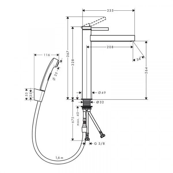 Фото смеситель для раковины hansgrohe finoris 76220000