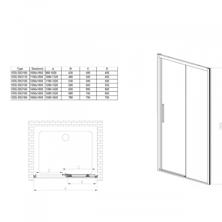 Фото душевая дверь vincea soft 110 см vds-3so110cl