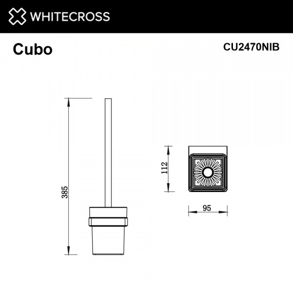 Фото ершик подвесной whitecross cubo cu2470nib, цвет: никель брашированный