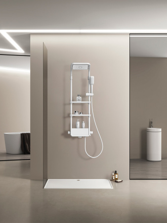 Фото душевая стойка aquame aqm8003w, цвет : белый
