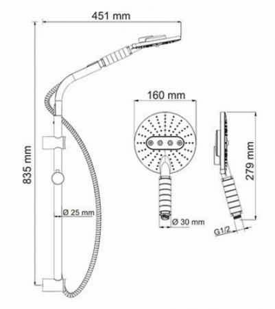 Фото душевой гарнитур wasserkraft a044