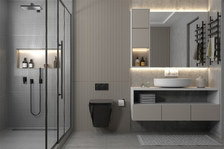 Фото унитаз с инсталляцией abber rechteck ac1201mb-ac0105-ac0120mb
