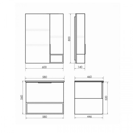 Фото зеркальный шкаф comforty франкфурт 60 см 4150528