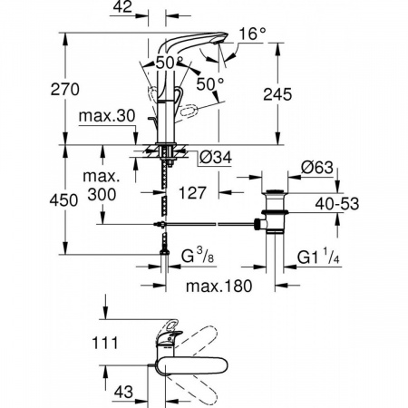 Фото смеситель для раковины grohe eurostyle new 23569ls3