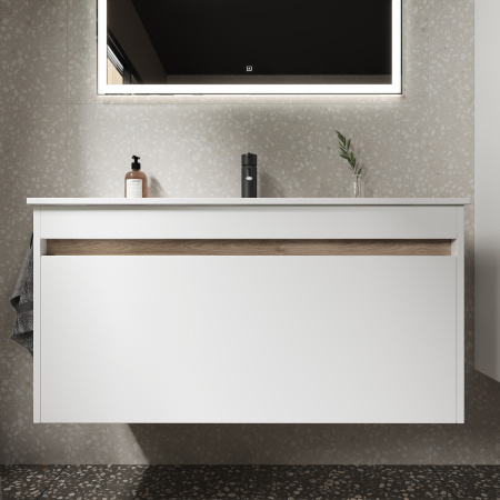 Фото тумба под раковину sancos smart 100 см, цвет: белый sm100w