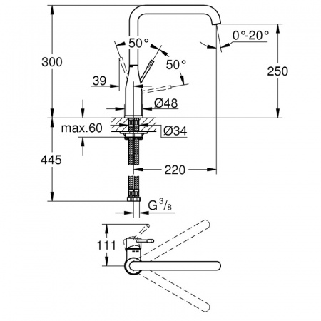 Фото смеситель для кухни grohe essence new 30269dl0, цвет: теплый закат