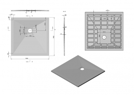 Фото поддон vincea 90x90 см vst-4sr9090w